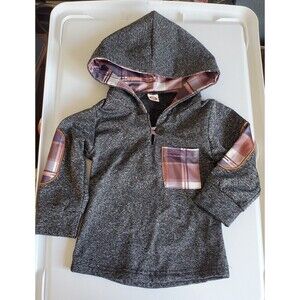 Unbranded Charcoal Heather Plaid Accent Hoodie and Joggers Set Size 90